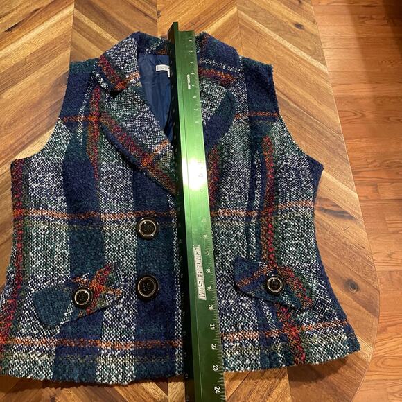 Cabi Vest Joyfall Me Plaid Rough Tweed Double‎ Breasted Sz M Wool Blend Lined - Picture 4 of 7